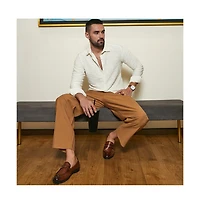 Men's Ivory White Self-Design Wave Shirt
