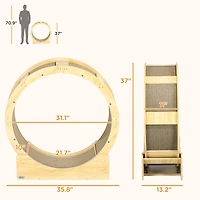 PawHut 36" Cat Wheel for Indoor Cats with Brake for Health and Fitness,