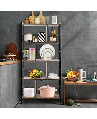 Sugift 4-Tier Industrial Freestanding Bookshelf with Metal Frame