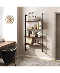 Sugift 4-Tier Industrial Ladder Bookshelf with Metal Frame