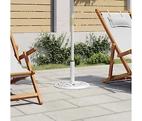 Umbrella Base White 17.3"x17.3"x12.2" Cast Iron