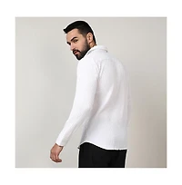 Campus Sutra Men's Chalk White Twisted Crease Shirt