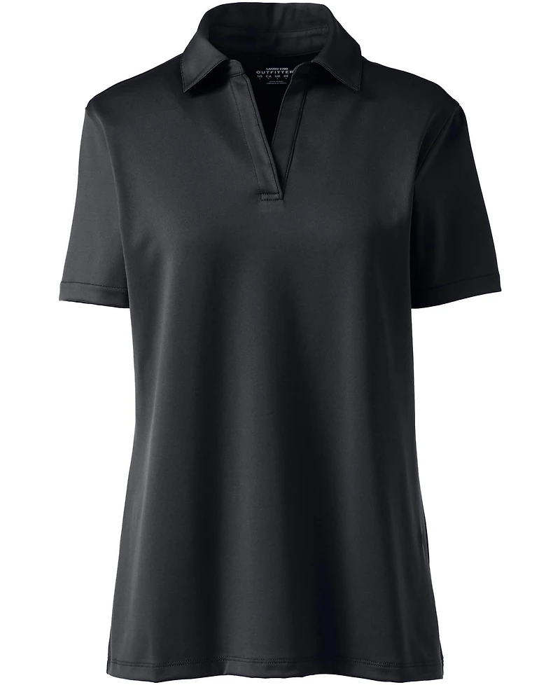 Lands' End Women's Short Sleeve Rapid Dry Sport Neck Polo Shirt