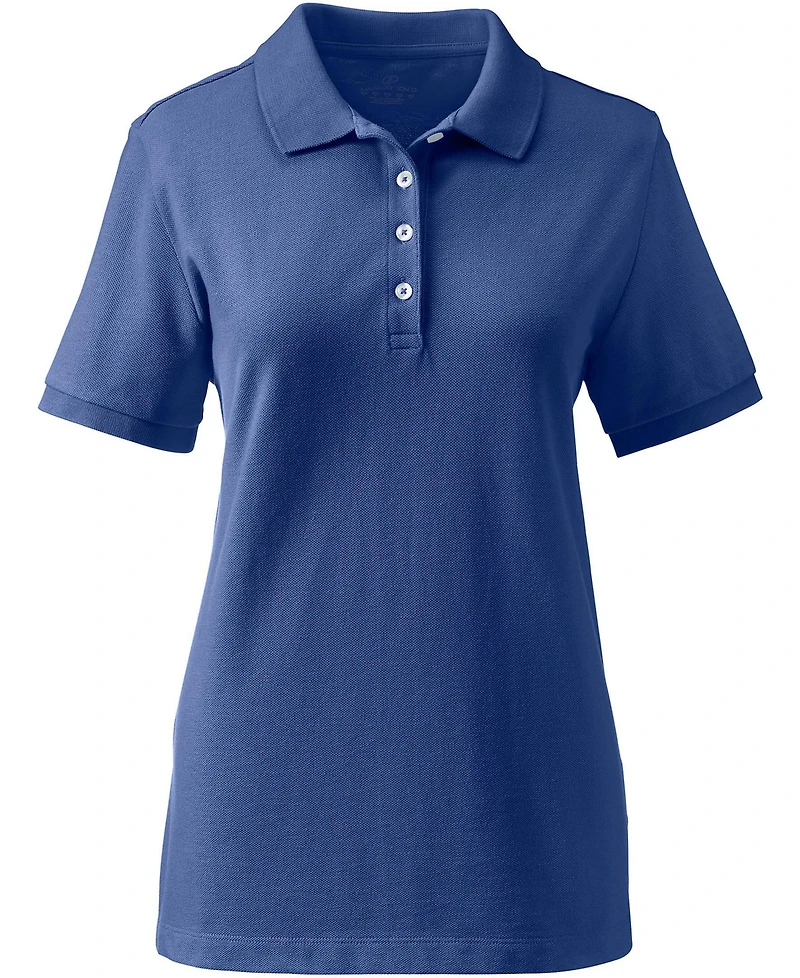 Lands' End Women's Banded Short Sleeve Fem Fit Mesh Polo