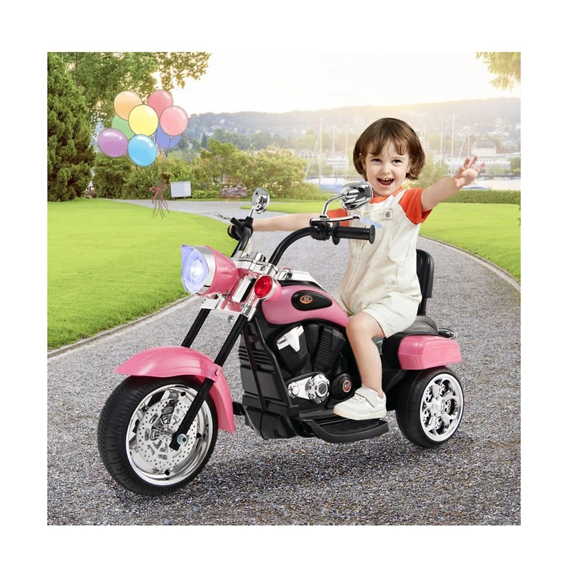 6V Powered Toddler 3-Wheel Motorbike Ride On Toy with Horn and Headlight