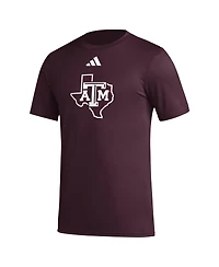Adidas Men's Maroon Texas A M Aggies Primary Locker Logo Pre-Game Aeroready T-Shirt