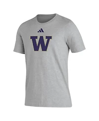 Adidas Men's Gray Washington Huskies Primary Locker Logo Pre-Game Aeroready T-Shirt