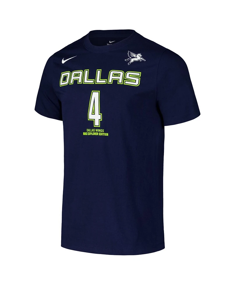 Nike Men's and Women's Jacy Sheldon Navy Dallas Wings 2024 Wnba Draft Name Number T-Shirt