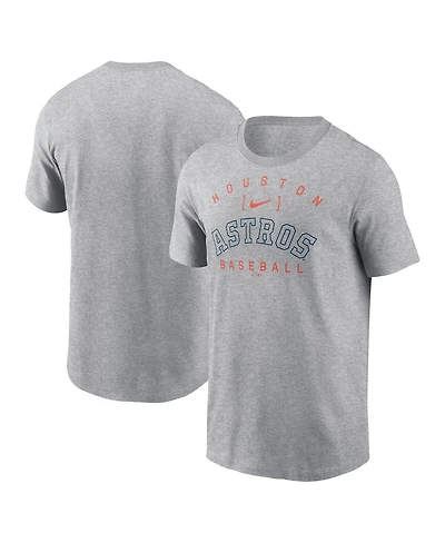 Nike Men's Heather Gray Houston Astros Home Team Athletic Arch T-Shirt
