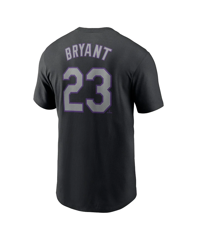Nike Men's Kris Bryant Black Colorado Rockies Fuse Name Number T-Shirt