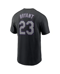 Nike Men's Kris Bryant Black Colorado Rockies Fuse Name Number T-Shirt