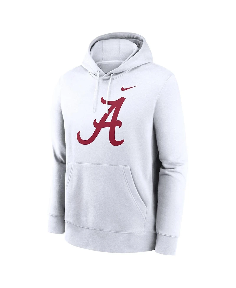 Nike Men's White Alabama Crimson Tide Primetime Evergreen Club Fleece Pullover Hoodie