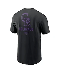 Nike Men's Black Colorado Rockies Large Logo Back Stack T-Shirt
