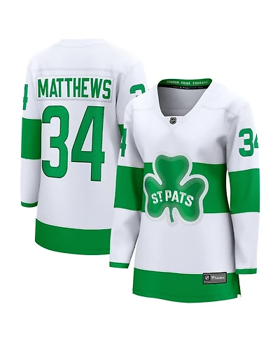 Fanatics Women's Auston Matthews White Toronto Maple Leafs St. Patricks Alternate Premier Breakaway Player Jersey
