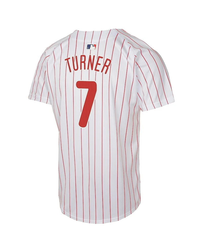 Nike Big Boys and Girls Trea Turner White Philadelphia Phillies Home Game Player Jersey