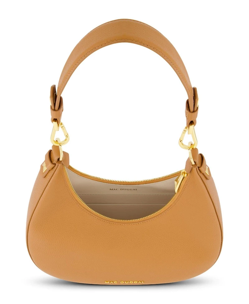 Gold Plated Hardware Grain Leather Hobo Bag