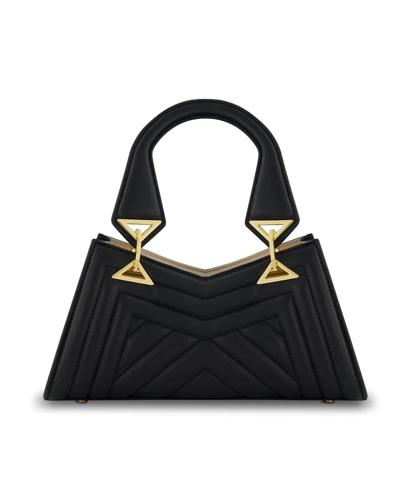 Angular Quilted Napa Leather Handbag