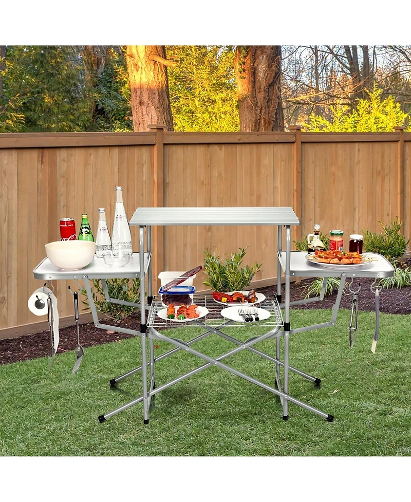 Vebreda Foldable Outdoor Bbq Table Grilling Stand