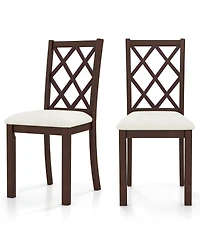 Givimo Dining Chair Set of 2 Wood Kitchen Chairs with Upholstered Seat Cushion and Rubber Wood Legs