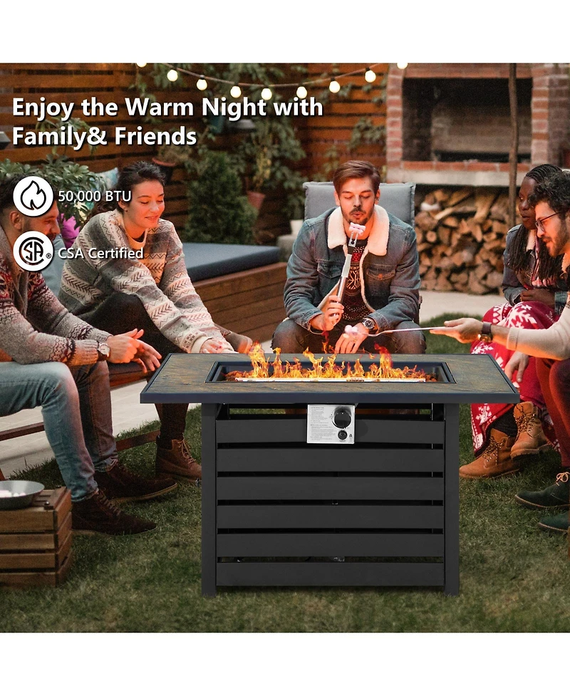 Givimo 42 Inch 50000 Btu Propane Fire Pit Table with Ore Powder Surface