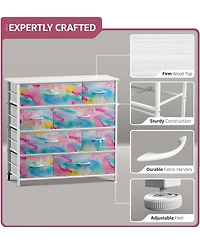 Sorbus Dresser with 8 Drawers - Storage Chest Organizer with Steel Frame, Wood Top, Handles, Fabric Bins