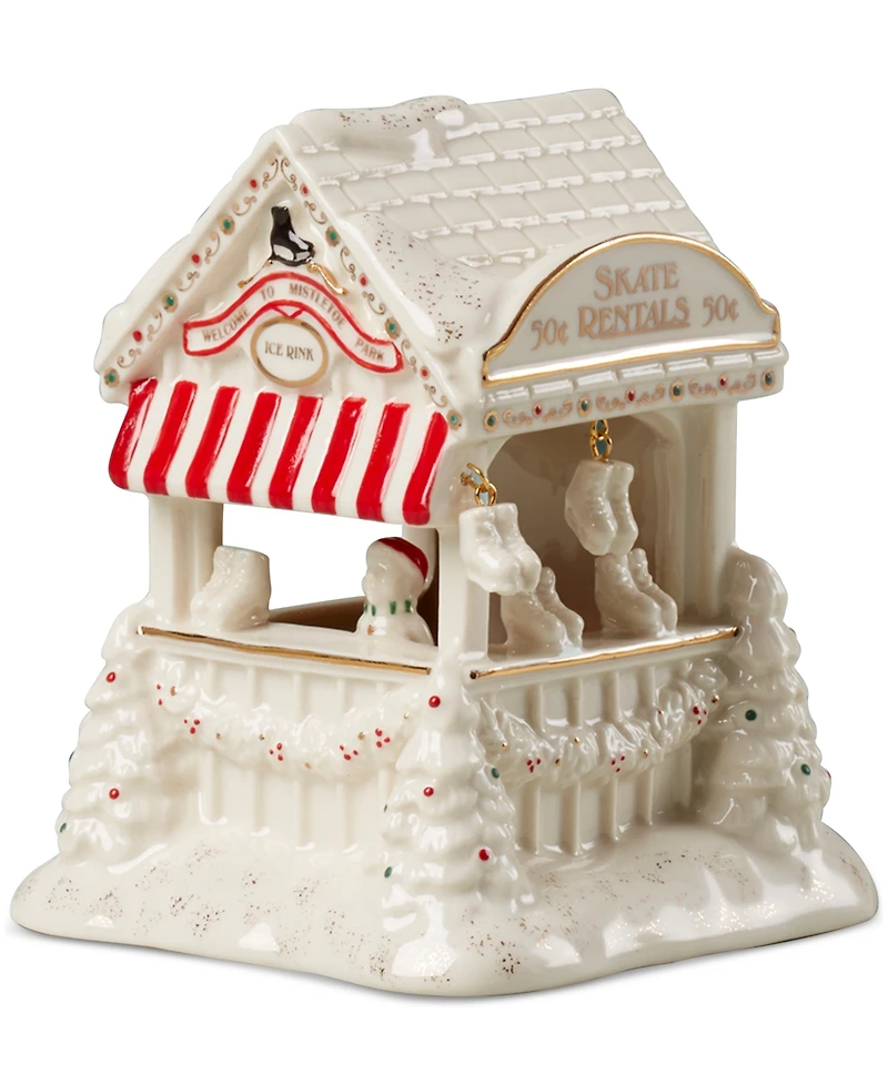 Lenox Mistletoe Village Skate Rink Lit Figurine, Exclusively at Macy's
