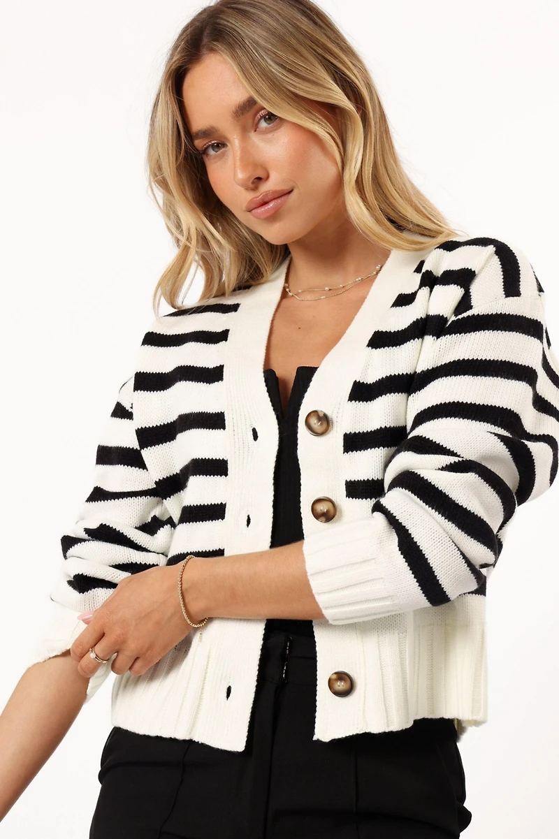Petal and Pup Women's Kallen Button Front Striped Cardigan