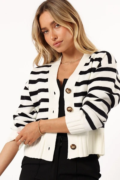Petal and Pup Women's Kallen Button Front Striped Cardigan