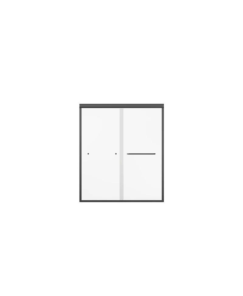 Streamdale Furniture Semi-Frameless Double Bypass Sliding Shower Door with Tempered Glass