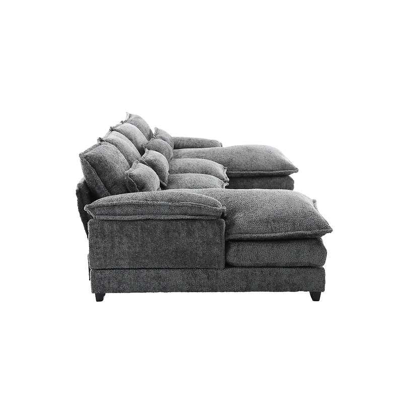 Streamdale Modern Large chenille Fabric U-Shape Sectional Sofa