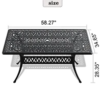 Streamdale 6-Person Rectangular Outdoor Aluminum Patio Dining Table