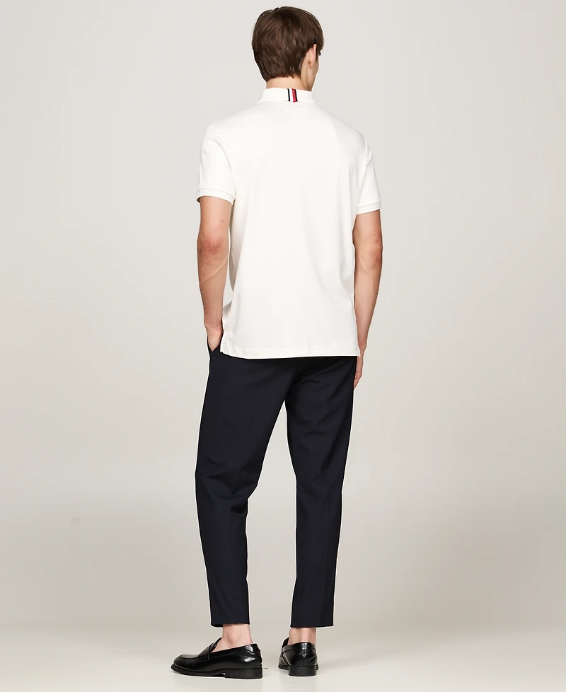 Tommy Hilfiger Men's Regular-Fit Liquid Cotton Collar Stripe Detail Polo Shirt