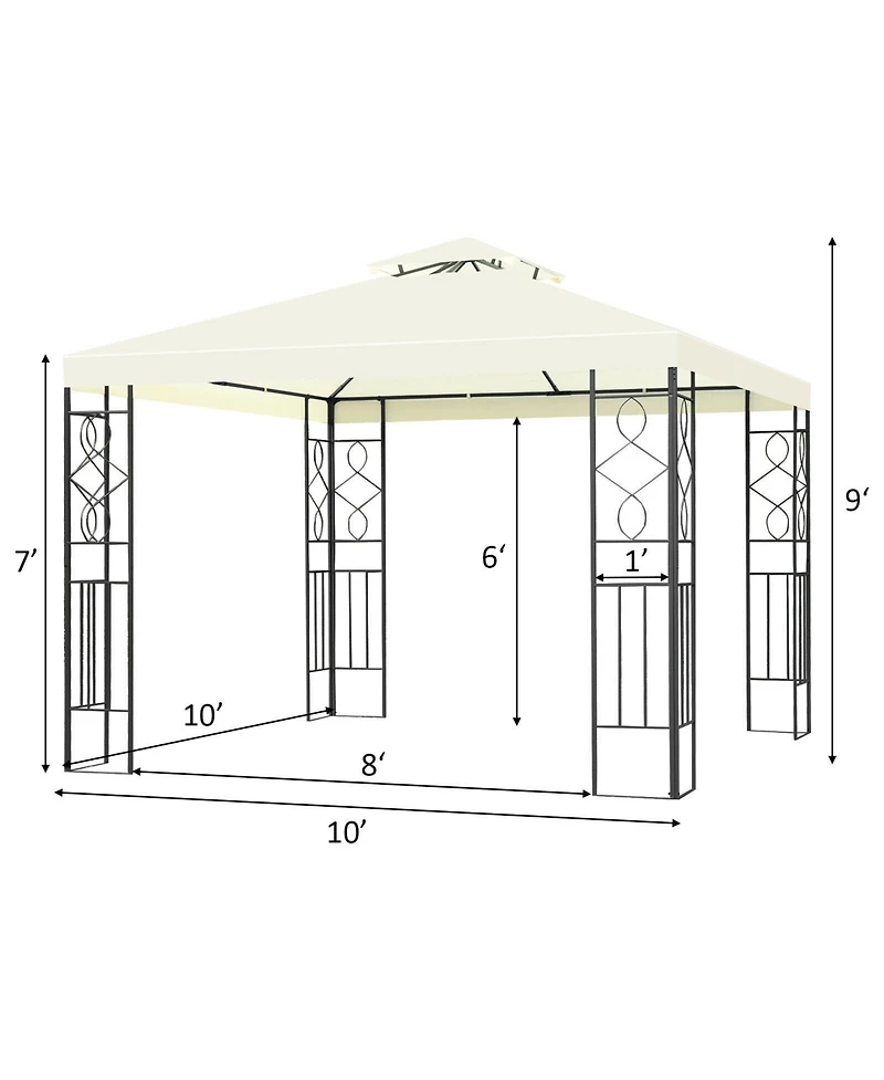 Vebreda 2 Tiers 10 x 10 Feet Patio Gazebo Canopy Tent