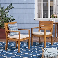 Streamdale Nestor Acacia Wood Dining Chair, Beige