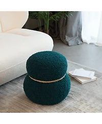 Streamdale Furniture Dark Green Snowman Stool with Plush Cushion