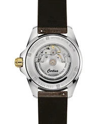 Certina Men's Swiss Automatic Ds Action Gmt Powermatic 80 Brown Leather Strap Watch 41mm