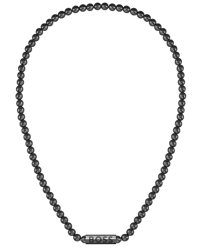 Hugo Boss Men's Sphere Ionic Plated Black Steel Necklaces