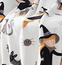 Kate Aurora Halloween Witches, Black Cats & Bats Ultra Soft & Plush Oversized Accent Throw Blanket
