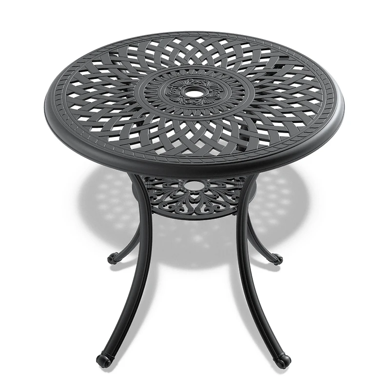 Streamdale 30.71" Cast Aluminum Patio Table with Umbrella Hole