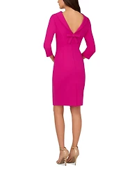 Adrianna Papell Women's Collared 3/4-Sleeve Sheath Dress
