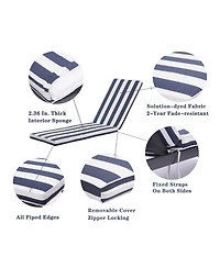 Simplie Fun 2 Pieces Set Outdoor Lounge Chair Cushion Replacement Patio Furniture Seat Cushion Chaise Lounge