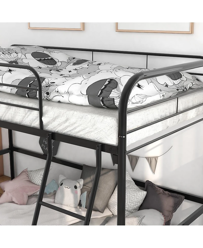Simplie Fun Metal Twin Loft Bed, Twin Size High Loft Bed
