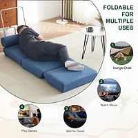 Streamdale Furniture Foldable Sofa Bed with Pillow, Portable, Breathable Linen