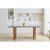 Streamdale Furniture Luxurious Faux Marble Dining Table for 6-8