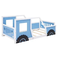 Streamdale Twin Classic Car-Shaped Platform Bed With Wheels
