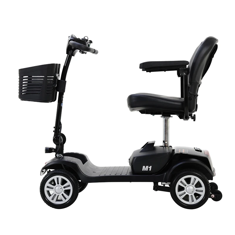 Streamdale Furniture Compact Travel Mobility Scooter: 300W Motor, 300lbs Capacity, Gloss Black