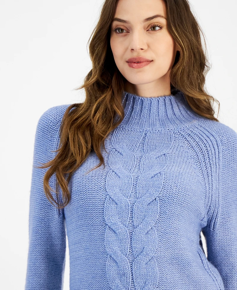 Tommy Hilfiger Women's Cable-Knit Mock-Neck Sweater