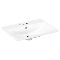 Streamdale 24" Ceramic Vanity Top, White Basin, 3-Faucet Holes