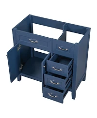 Streamdale 36" Blue Bathroom Vanity Base with Drawers