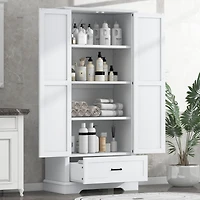 Tall Bathroom Cabinet with Adjustable Shelf and Drawer
